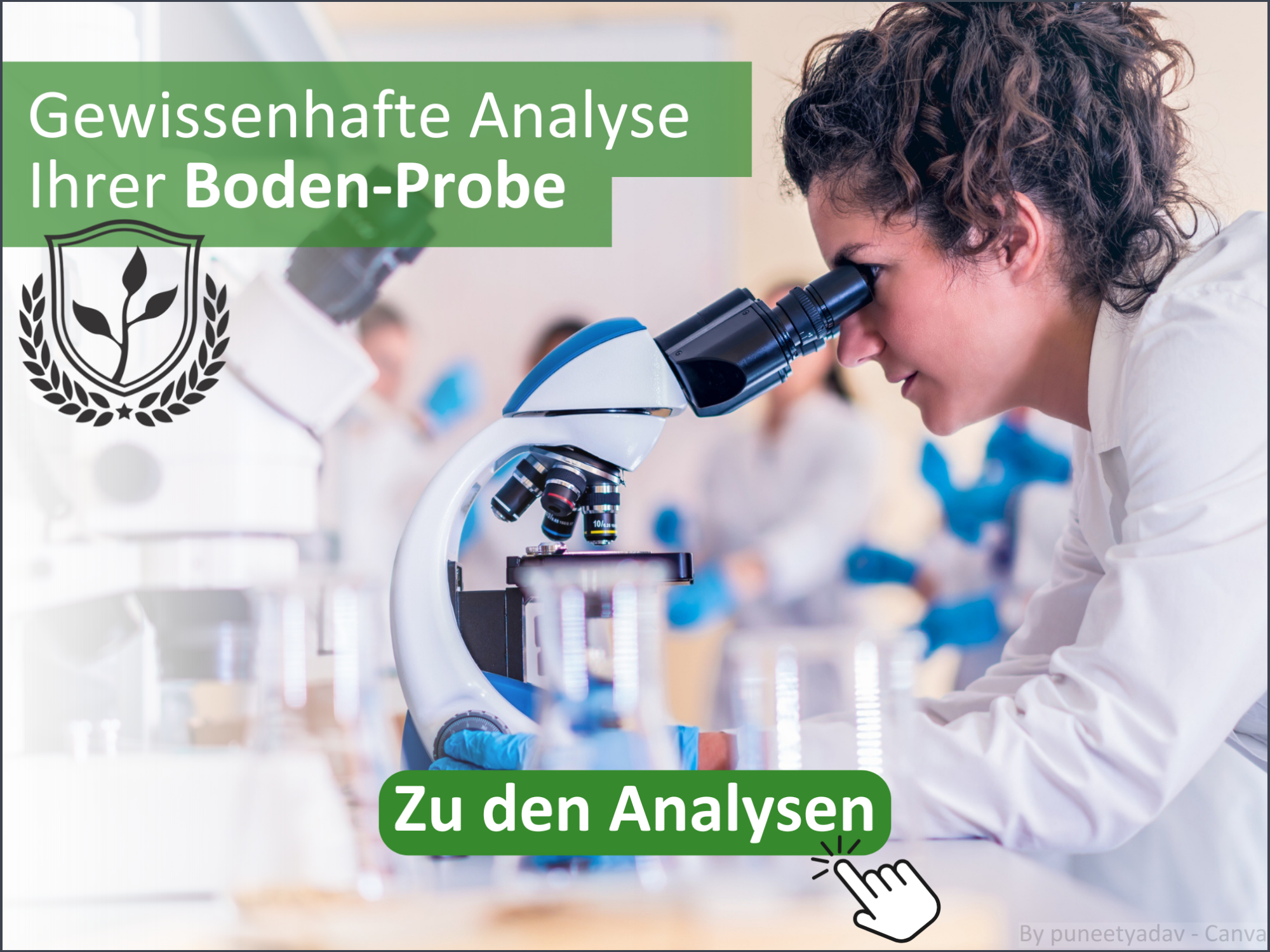 Gewissenhafte Untersuchung Ihrer Bodenprobe. Link zu den Analysen